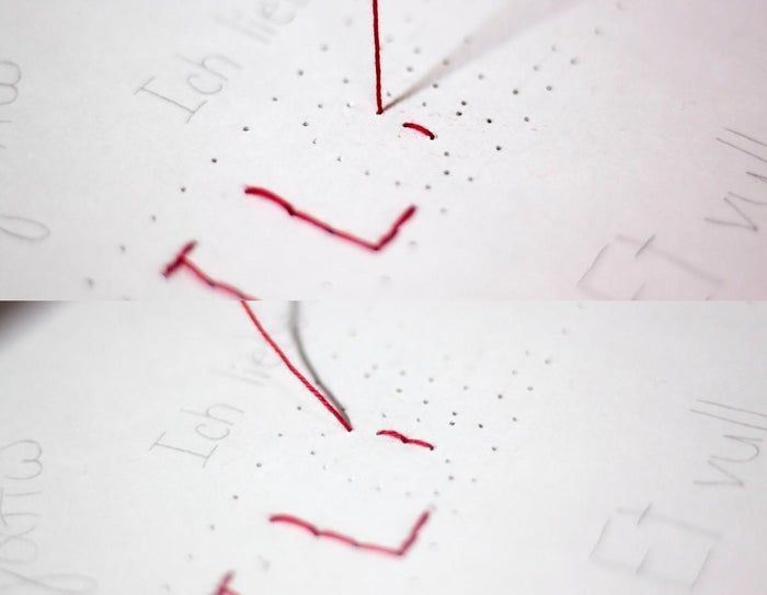 多语言爱心卡片手工制作教程，附详细刺绣步骤-第7张图片-趣作屋