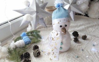 轻松DIY！用袜子棉花制作可爱毛线球雪人