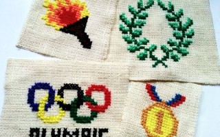 冬季奥运会主题十字绣教程：金牌、花环与五环刺绣全攻略