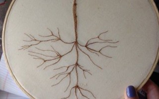 手工刺绣家族根系图制作教程