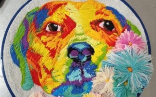 零基础刺绣教程：如何用彩色线制作比格犬肖像