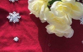手工刺绣毛衣教程：用白色雪花图案打造冬季时尚