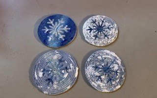 DIY麻绳杯垫加雪花装饰教程，轻松打造冬季家居小物
