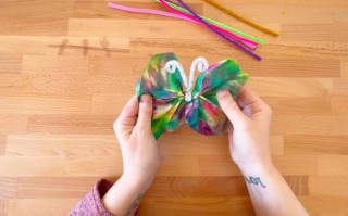 亲子手工DIY：轻松制作彩色扎染纸蝴蝶
