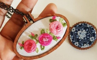 DIY迷你刺绣项链制作教程