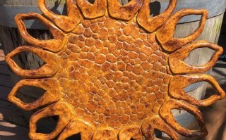 陶瓷向日葵制作教程：低温陶土雕刻与釉料上色全流程