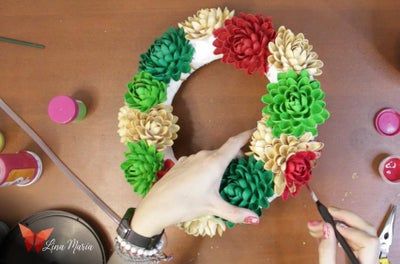 低成本开心果壳圣诞花环DIY教程-第30张图片-趣作屋