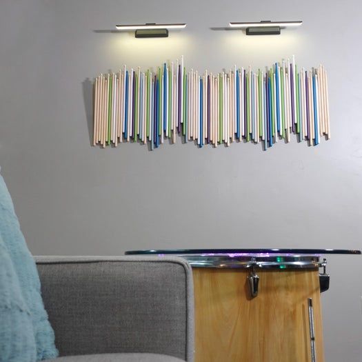 低成本DIY鼓棒墙面装饰教程,打造个性客厅-第2张图片-趣作屋 低成本DIY鼓棒墙面装饰教程,打造个性客厅-第2张图片-趣作屋