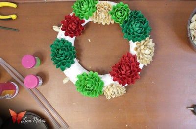 低成本开心果壳圣诞花环DIY教程-第27张图片-趣作屋