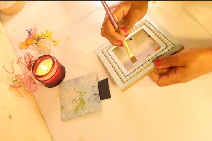 一元店材料DIY春日风格相框手工教程-第10张图片-趣作屋
