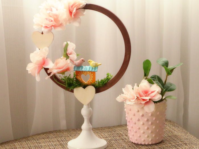 手工制作情人节花环挂饰教程，简单又浪漫-第1张图片-趣作屋