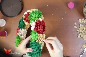 低成本开心果壳圣诞花环DIY教程-第34张图片-趣作屋