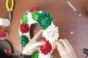 低成本开心果壳圣诞花环DIY教程-第32张图片-趣作屋