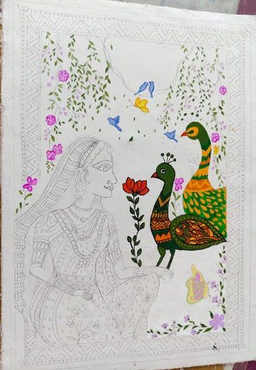 手工制作印度传统融合艺术画教程-第24张图片-趣作屋