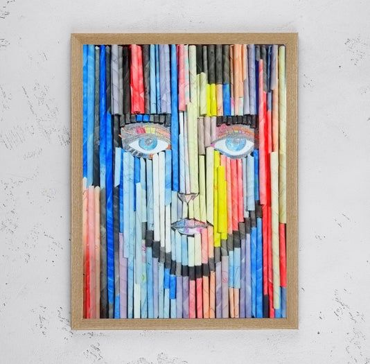 用废纸DIY人脸拼贴画的环保手工教程-第23张图片-趣作屋