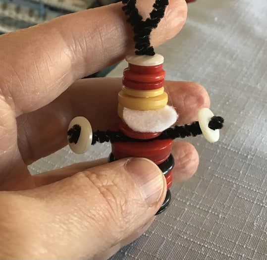 创意手工：低成本制作纽扣圣诞老人与雪人-第22张图片-趣作屋