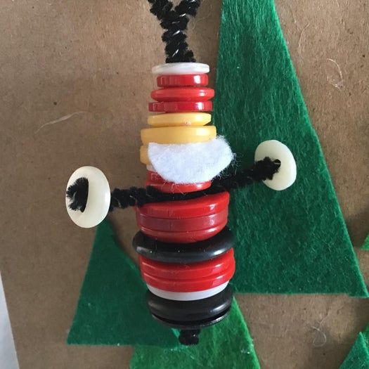 创意手工：低成本制作纽扣圣诞老人与雪人-第12张图片-趣作屋