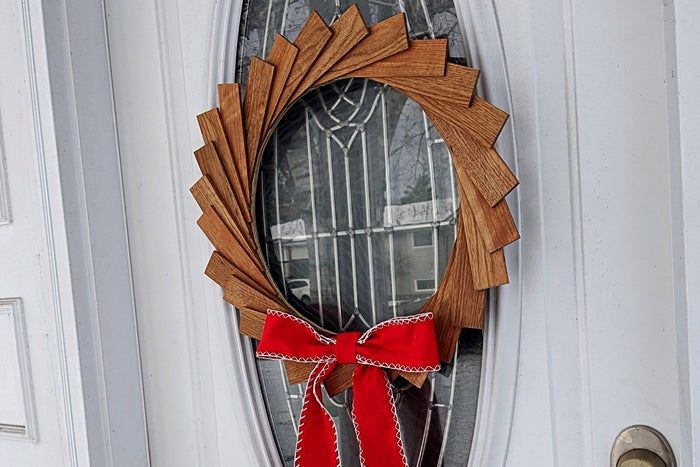 废旧木条巧变花环装饰教程-第1张图片-趣作屋