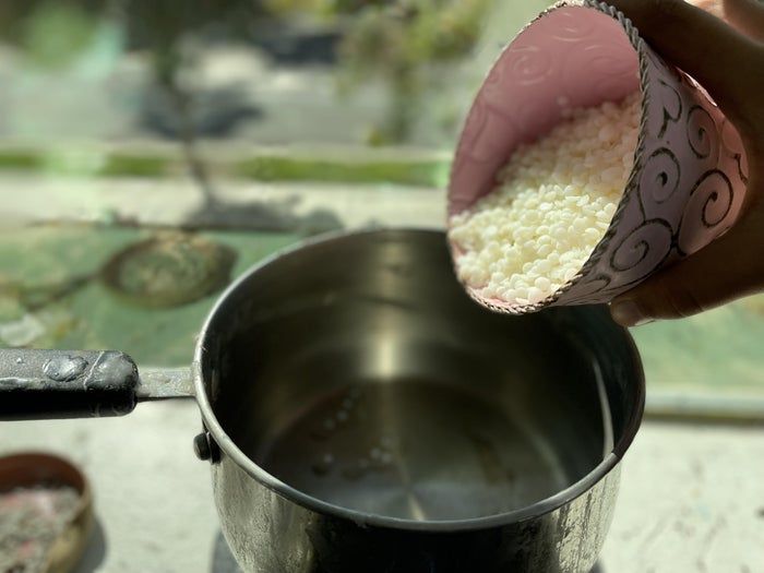 家庭DIY圣诞蜡烛教程：纯白大理石风蜡烛-第6张图片-趣作屋