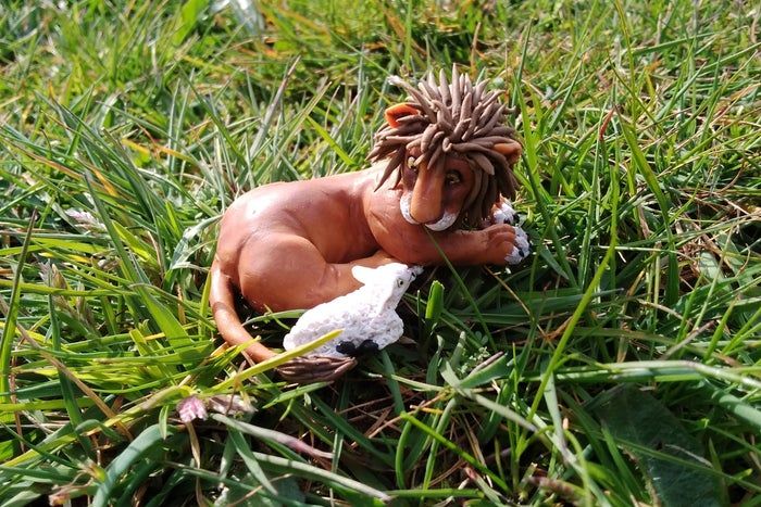 软陶手工制作狮子与羔羊雕塑教程-第20张图片-趣作屋