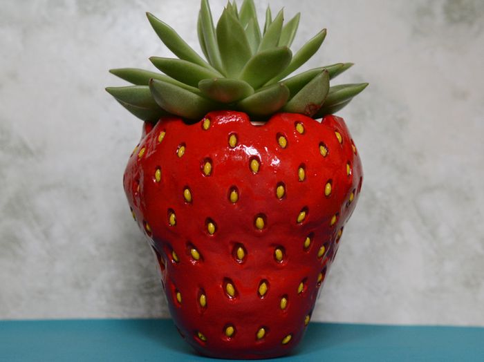 草莓造型花盆手工制作教程:风干黏土DIY创意容器-第1张图片-趣作屋 草莓造型花盆手工制作教程:风干黏土DIY创意容器-第1张图片-趣作屋