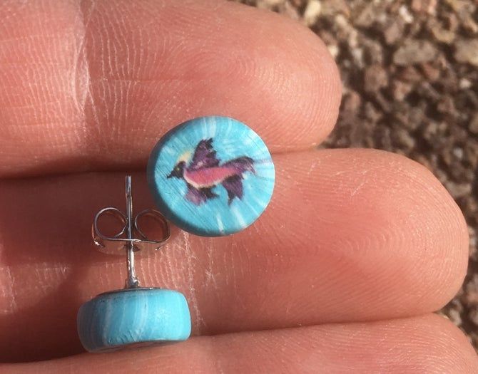 Fimo黏土微型装饰品制作教程-凤凰耳环DIY全过程-第4张图片-趣作屋