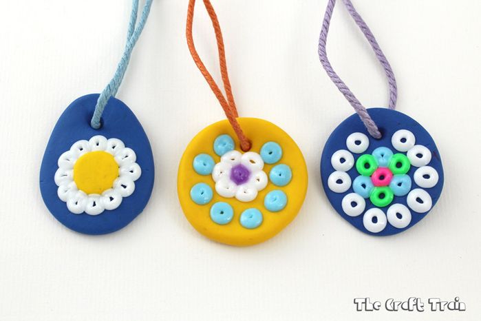 亲子手工DIY：软陶拼豆吊坠制作教程-第7张图片-趣作屋