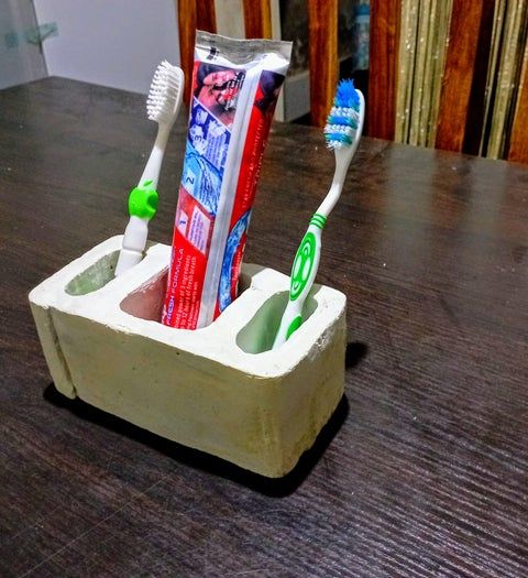 白水泥DIY牙刷架制作教程-家庭手工模具教程-第23张图片-趣作屋