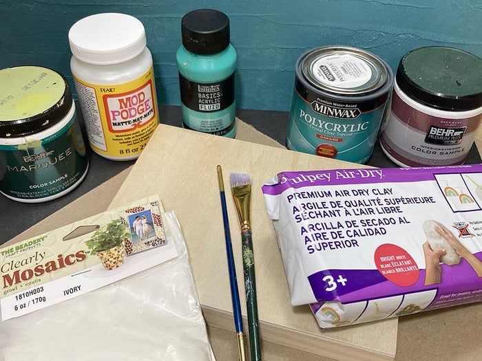 仿生绿叶马赛克制作教程：亚克力模板与空气粘土工艺-第2张图片-趣作屋