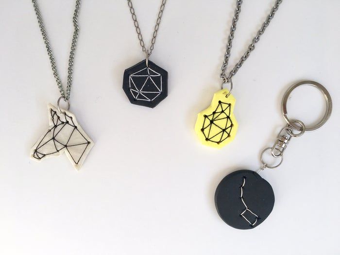 低成本软陶多边形项链DIY教程-第1张图片-趣作屋