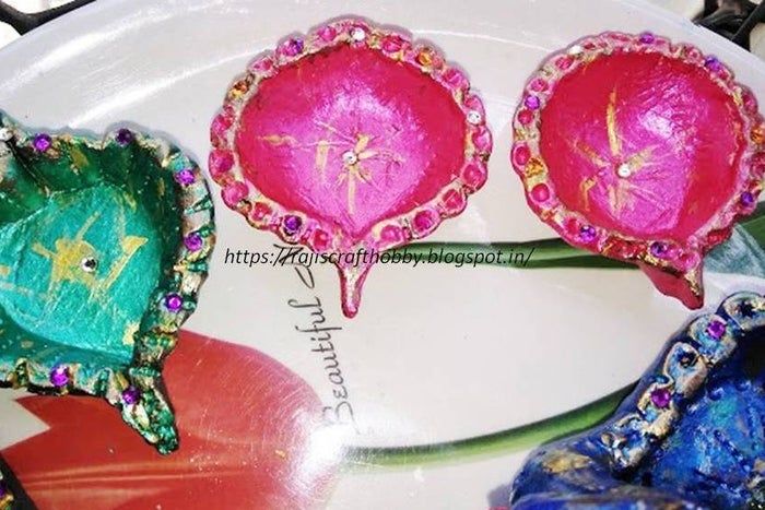 纯手工排灯节灯饰制作教程-陶土造型与彩绘步骤详解-第9张图片-趣作屋