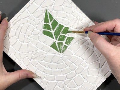 仿生绿叶马赛克制作教程：亚克力模板与空气粘土工艺-第16张图片-趣作屋