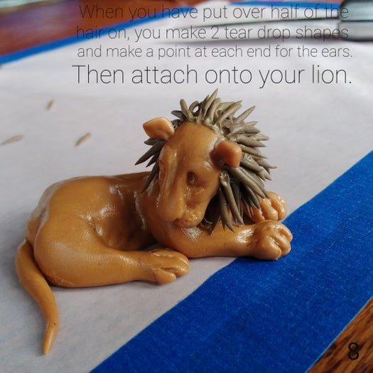 软陶手工制作狮子与羔羊雕塑教程-第9张图片-趣作屋