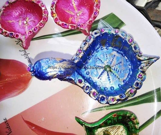 纯手工排灯节灯饰制作教程-陶土造型与彩绘步骤详解-第10张图片-趣作屋