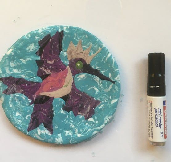 Fimo黏土微型装饰品制作教程-凤凰耳环DIY全过程-第7张图片-趣作屋