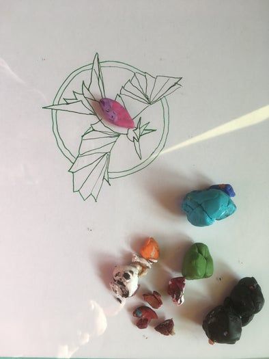 Fimo黏土微型装饰品制作教程-凤凰耳环DIY全过程-第5张图片-趣作屋