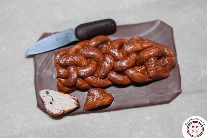 聚合物粘土微缩圣诞面包制作教程——DIY捷克传统Vánočka-第2张图片-趣作屋