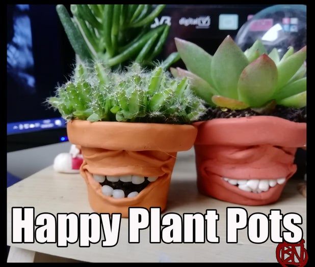 软陶笑脸花盆DIY教程：个性化小型植物花盆制作方法-第1张图片-趣作屋