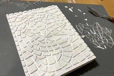 仿生绿叶马赛克制作教程：亚克力模板与空气粘土工艺-第14张图片-趣作屋