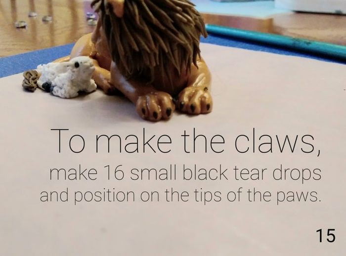 软陶手工制作狮子与羔羊雕塑教程-第16张图片-趣作屋