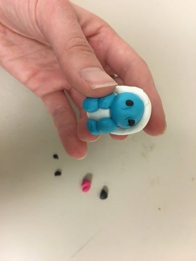 儿童手工：杰尼龟黏土挂件制作教程-第14张图片-趣作屋