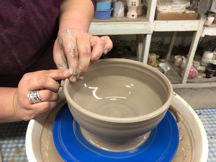电动陶轮制作小型陶碗全流程教程-第30张图片-趣作屋