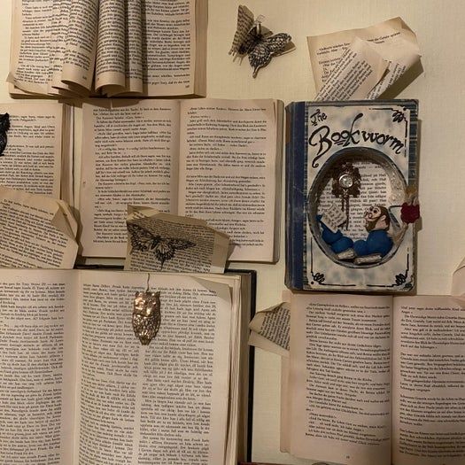 旧书改造书虫微缩场景装饰阅读角制作教程-第3张图片-趣作屋