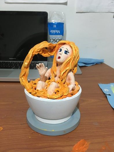 DIY面条女孩手作教程-创意黏土造型全步骤-第23张图片-趣作屋