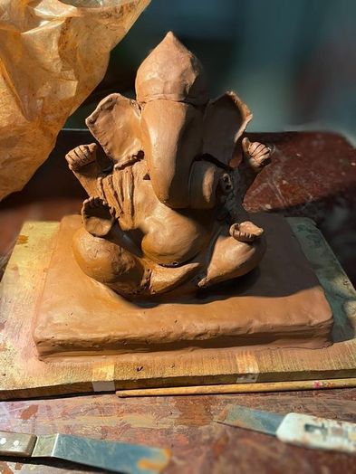 环保黏土自制象头神雕塑教程-第13张图片-趣作屋