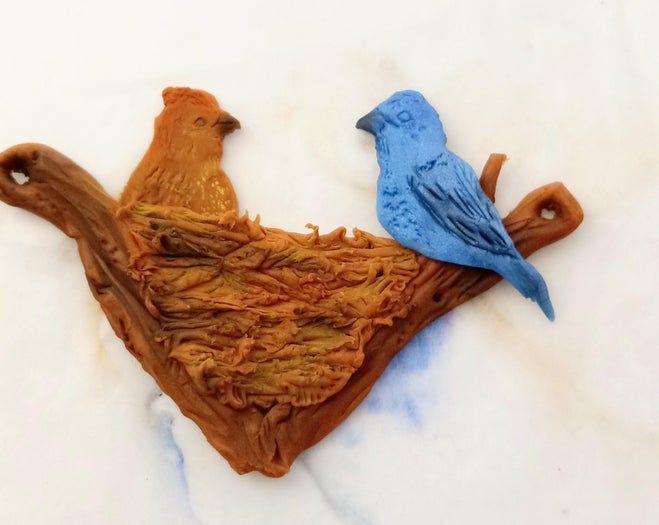 靛蓝雀鸟巢项链手工制作教程-第20张图片-趣作屋