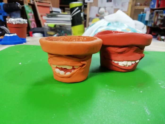 软陶笑脸花盆DIY教程：个性化小型植物花盆制作方法-第16张图片-趣作屋