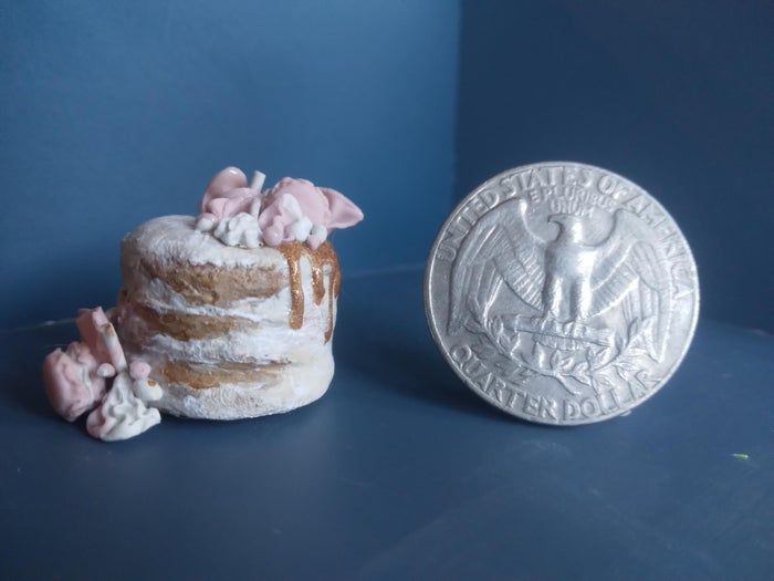 低成本软陶制作1:12迷你滴落蛋糕教程-第23张图片-趣作屋