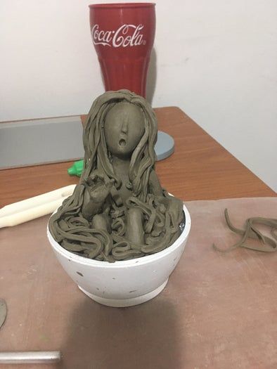 DIY面条女孩手作教程-创意黏土造型全步骤-第16张图片-趣作屋