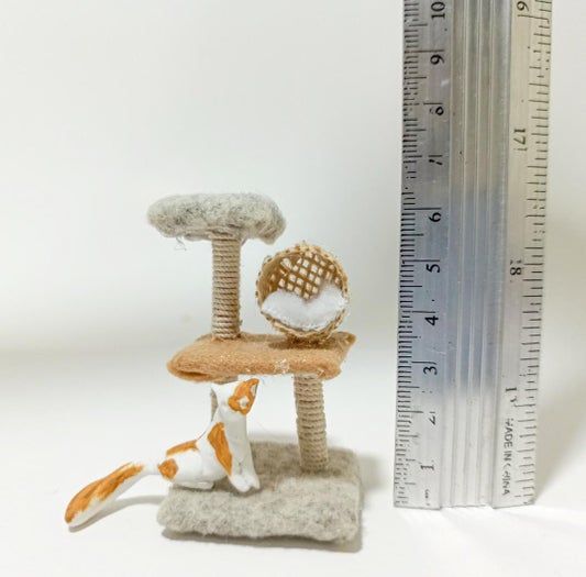 迷你猫咪健身房手工制作教程-硬纸板毛毡布打造-第3张图片-趣作屋